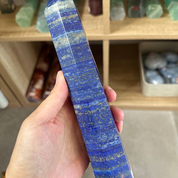 Moon Rituals - Wholesale Spiritual Stone/Crystal - Large Premium Quality Lapis Lazuli Tower | Polished Lapis Point | Deep Blue Crystal | Healing Stone | Home Décor | christmas crystal gift #74