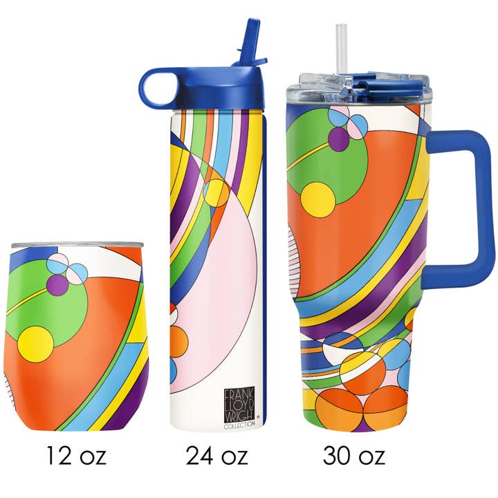 Frank Lloyd Wright "March Balloons" Insulated Drinkware Set of 3, 1 per size for wholesale by RainCaper