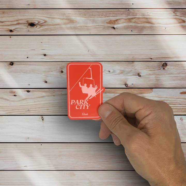Blue Bison Apparel - Wholesale Sticker - Ski Park City Red Sticker (B4)1