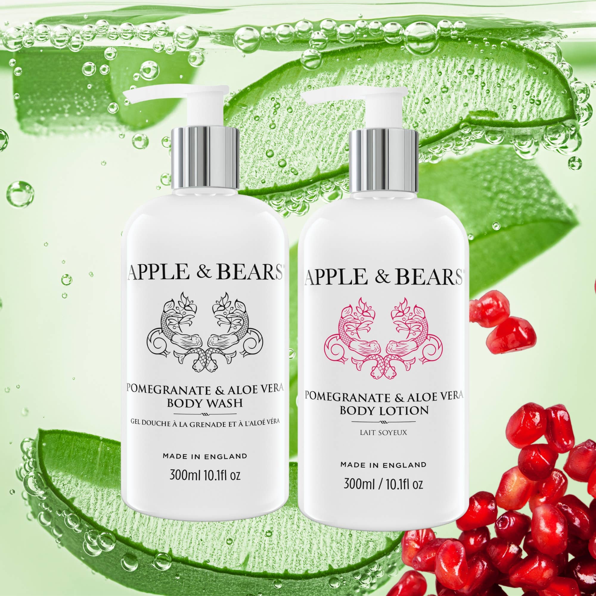 APPLE & BEARS - Vente Set de bain et corps - Coffret cadeau luxe grenade et aloe vera4