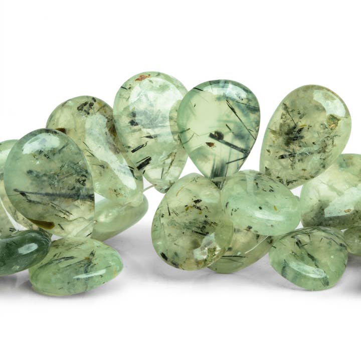 15x11mm Prehniet Effen Peren 8 inch 43 kralen voor wholesale door The Bead Traders
