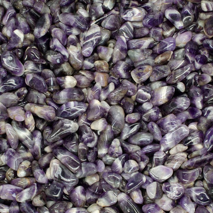 Tumbled Banded Amethyst - 0.5" to 0.75" - Size 5 (1lb) for wholesale by Fantasia Mining
