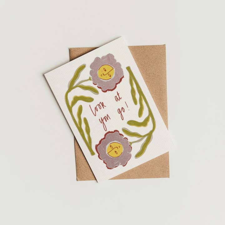Look At You Go, Floral Illustration ✹ Greetings Card for wholesale by Time With Anna