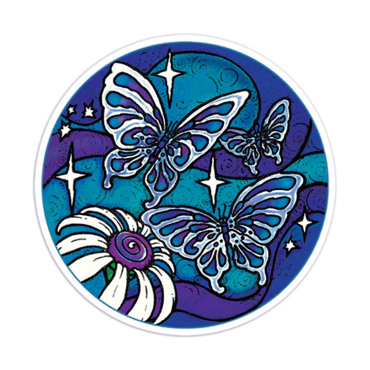 4.5" Sticker Window Butterfly Dream for wholesale by Mandala Arts