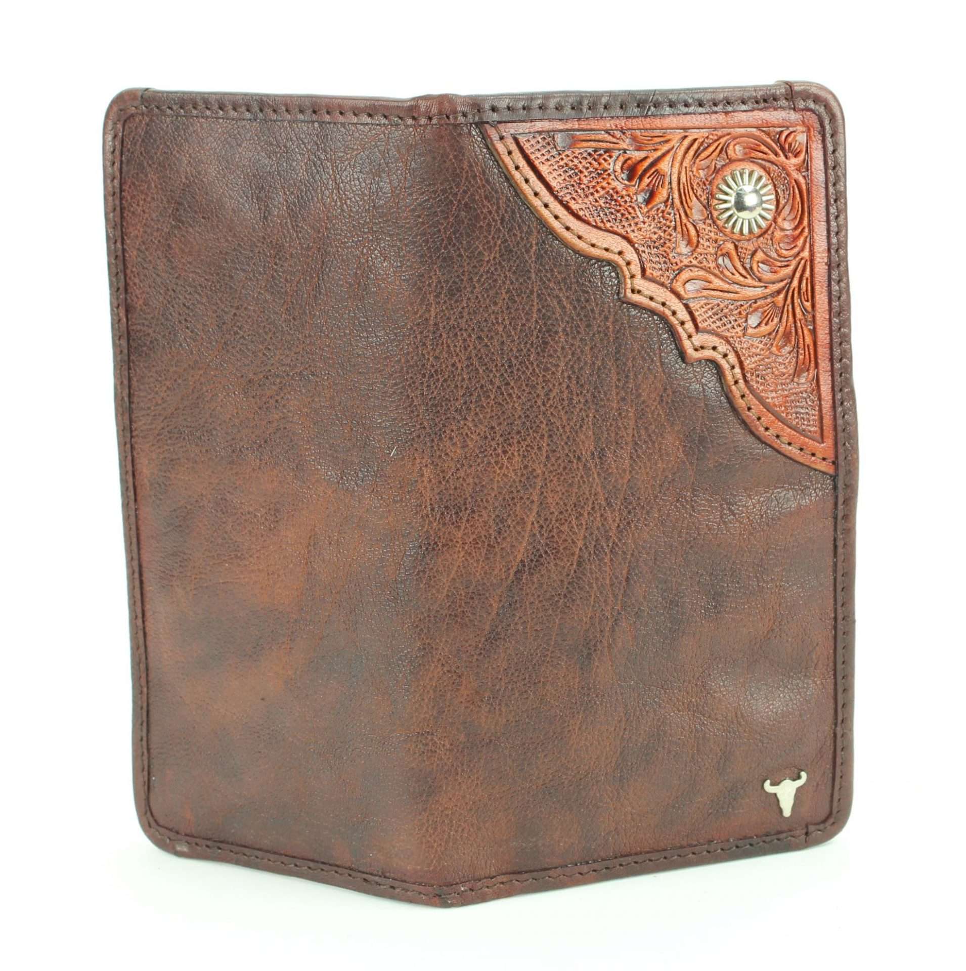 Leather Impressions Inc – Großhandel Brieftasche – Unisex – Große Faltschließe aus Leder mit verarbeiteten Lederdetails #AB W 12 To1