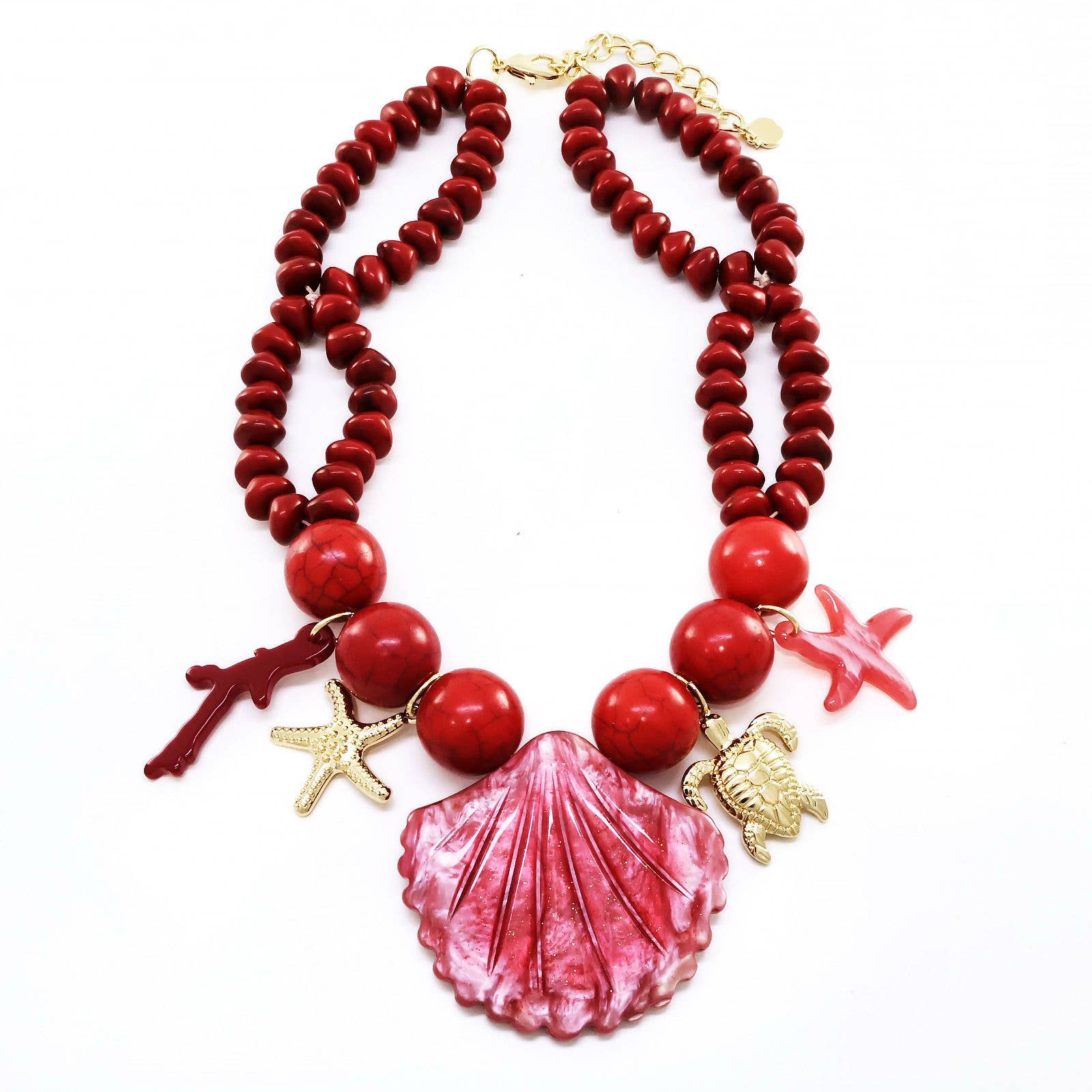 SWEET MAGIC MODA Y COMPLEMENTOS - Wholesale Beaded/Pearl Necklace - OCEAN ACRYLIC SHORT NECKLACE1