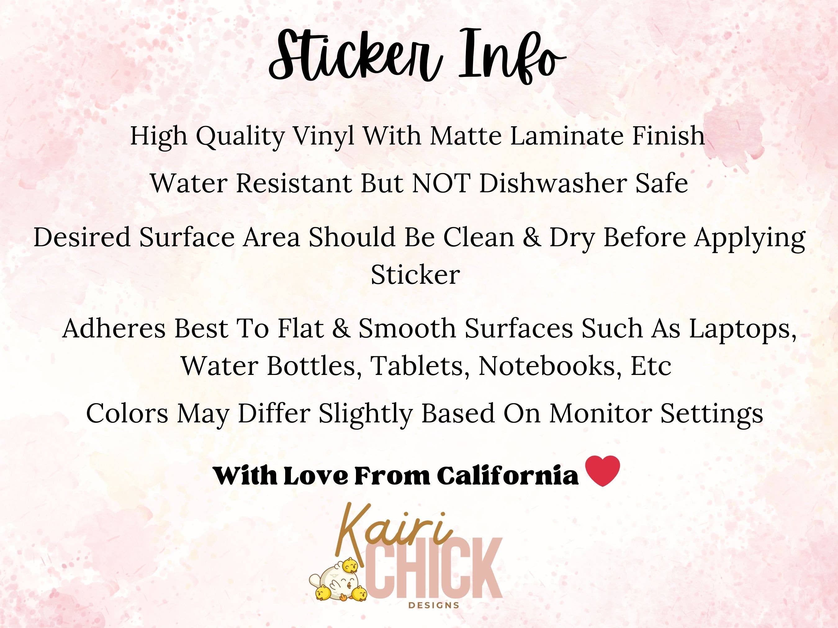 KairiCHICK Designs – wholesale Sticker – Sip Your Tea, Let It Be – Cute Tea Cup Die Cut Sticker 3