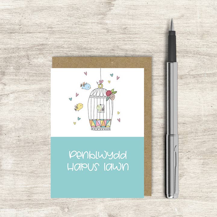 Dandelion Stationery - Wholesale Birthday Card - Penblwydd Hapus Iawn / A Very Happy Birthday - Welsh Card