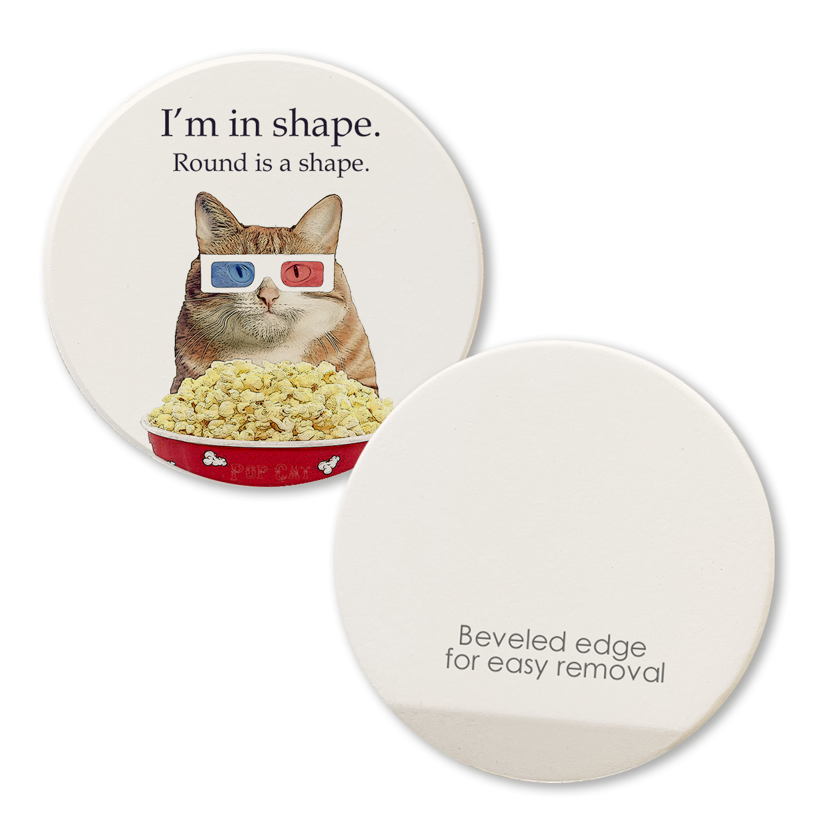 Tipsy Coasters & Gifts - Wholesale Car Coaster - Unisex - Car Coaster I'm in Shape Cat1