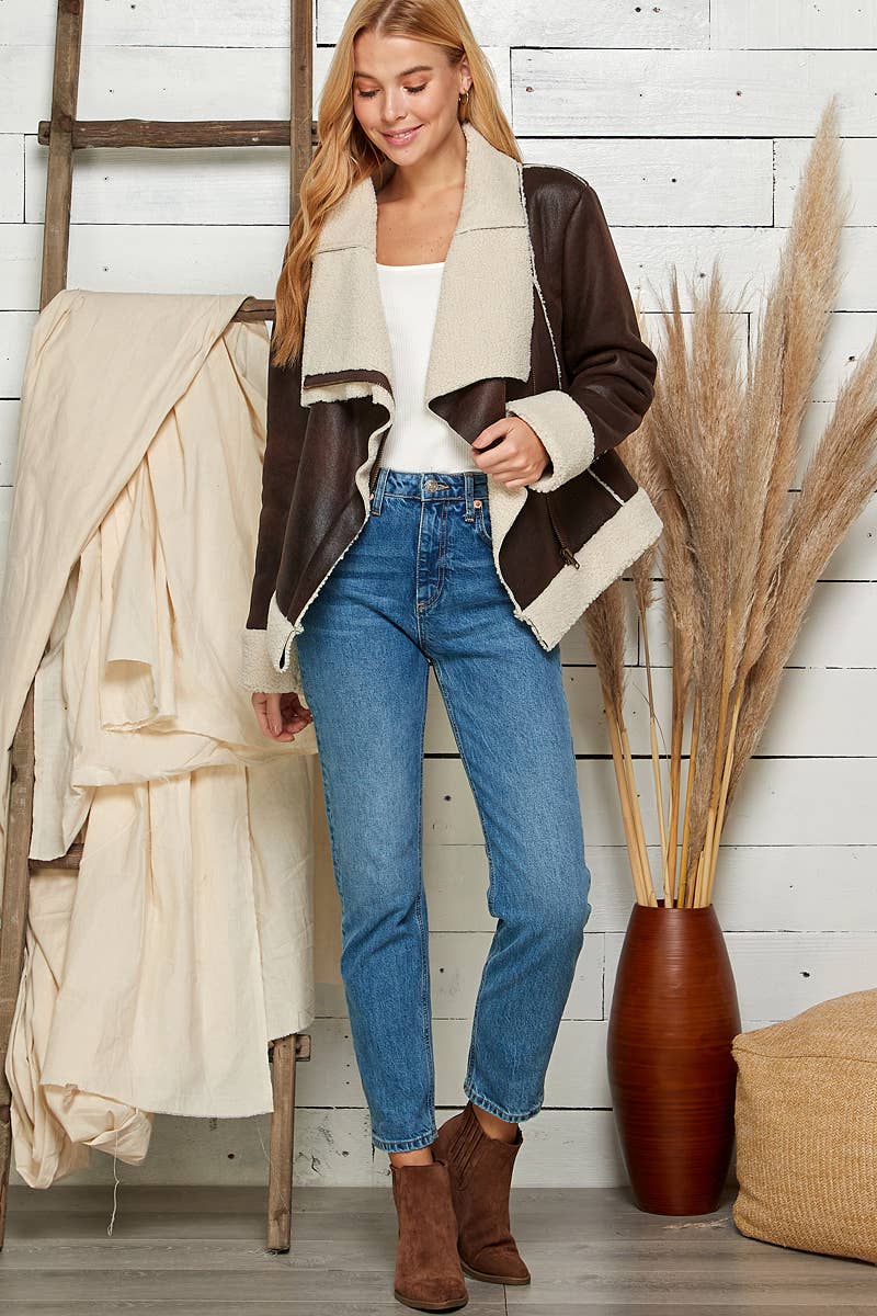 MARRÓN Chaqueta de cuero sintético Timberline de venta al por mayor en Faire9