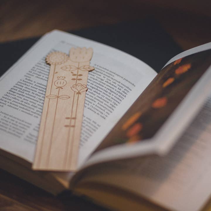 milin - Wholesale Bookmark - Wooden bookmark Flower