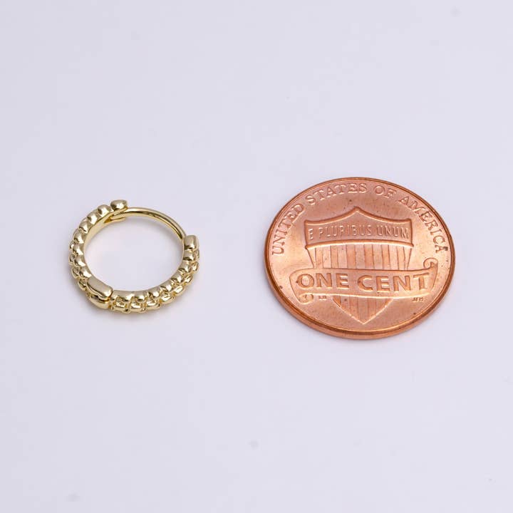 Aim Eternal - Wholesale Huggie Earrings - 14K Gold Filled 13mm Bubble Ball Cartilage Huggie Earrings