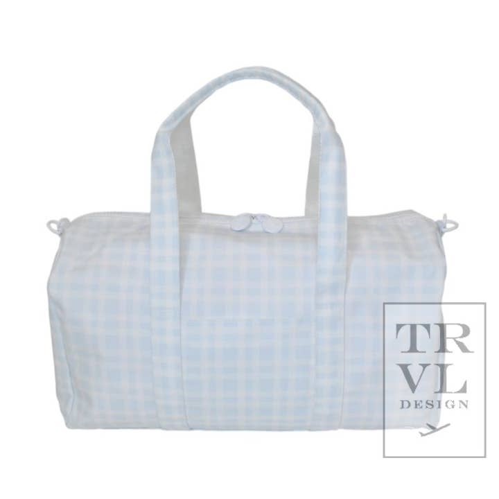 Weekender - Pimlico Plaid Blue Duffel Bag for wholesale by TRVL Design