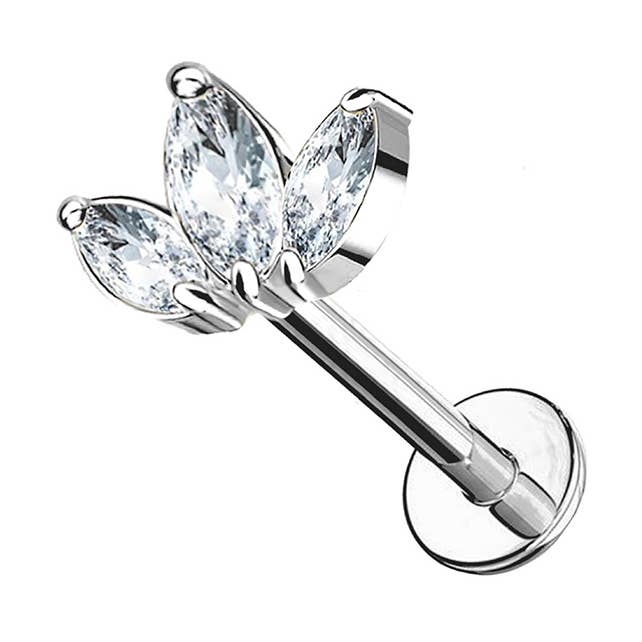 PIERCING LABRET À TROIS FEUILLES pour la vente par AMORINO SRL