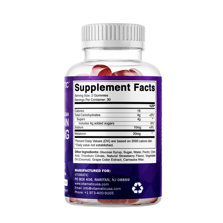 Vitamatic - Wholesale Oral Supplement/Vitamin - Vitamatic Melatonin 20mg Gummies for Adults | 60 Gummies8