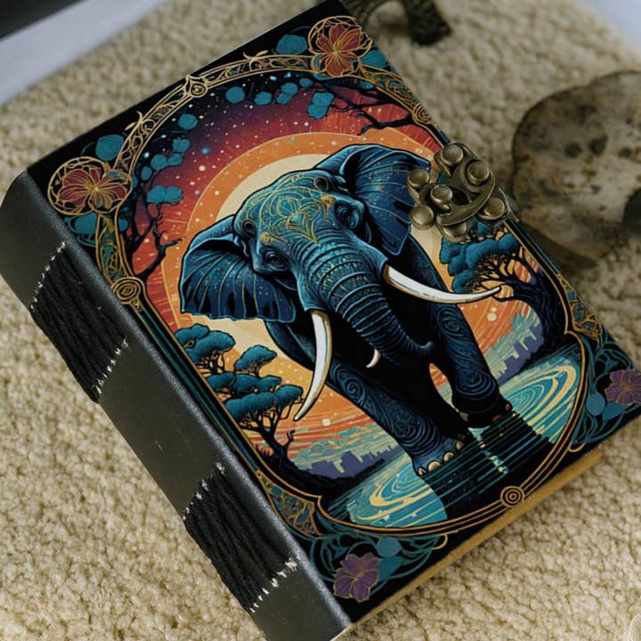 MNM HANDICRAFTS - Wholesale Journal/Diary - Handmade Leather Journal, Elephant Notebook, Safari Wildlife