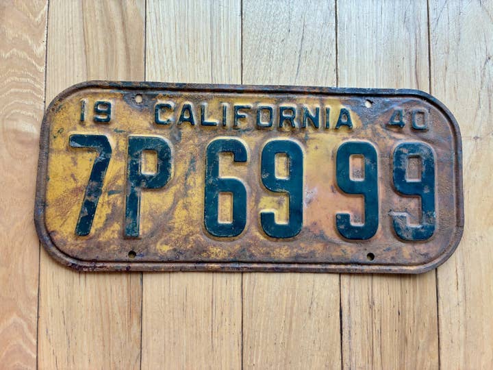 Plaque d'immatriculation de Californie de 1940 pour la vente par RusticPlates