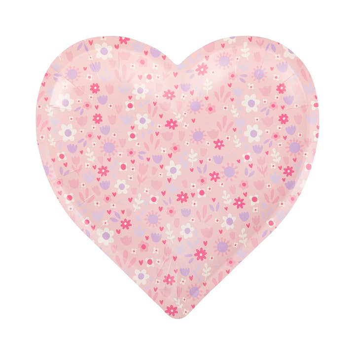My Mind’s Eye - Wholesale Disposable plate - PLPL790 - Floral Heart Shaped Plate1