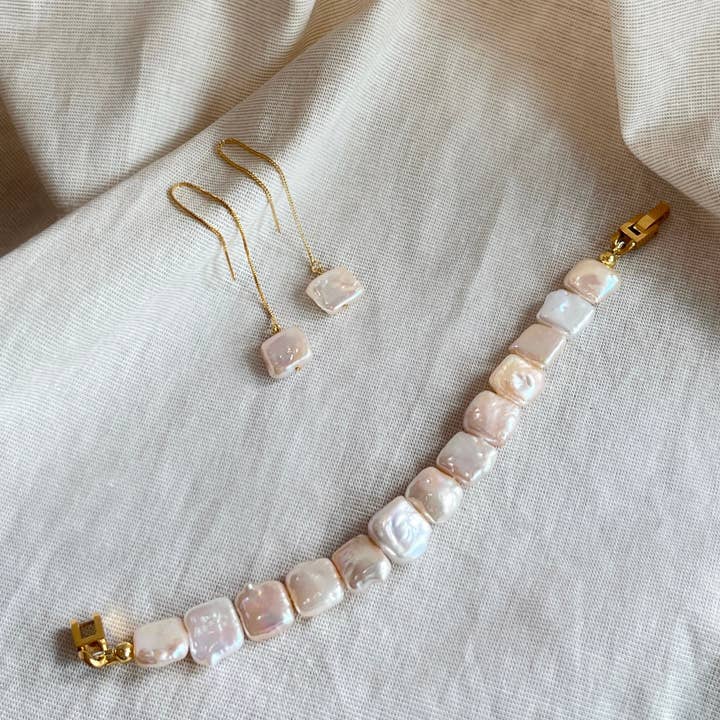 Bracciale Quadrato con Perle per la vendita all'ingrosso da parte di Ninemoo