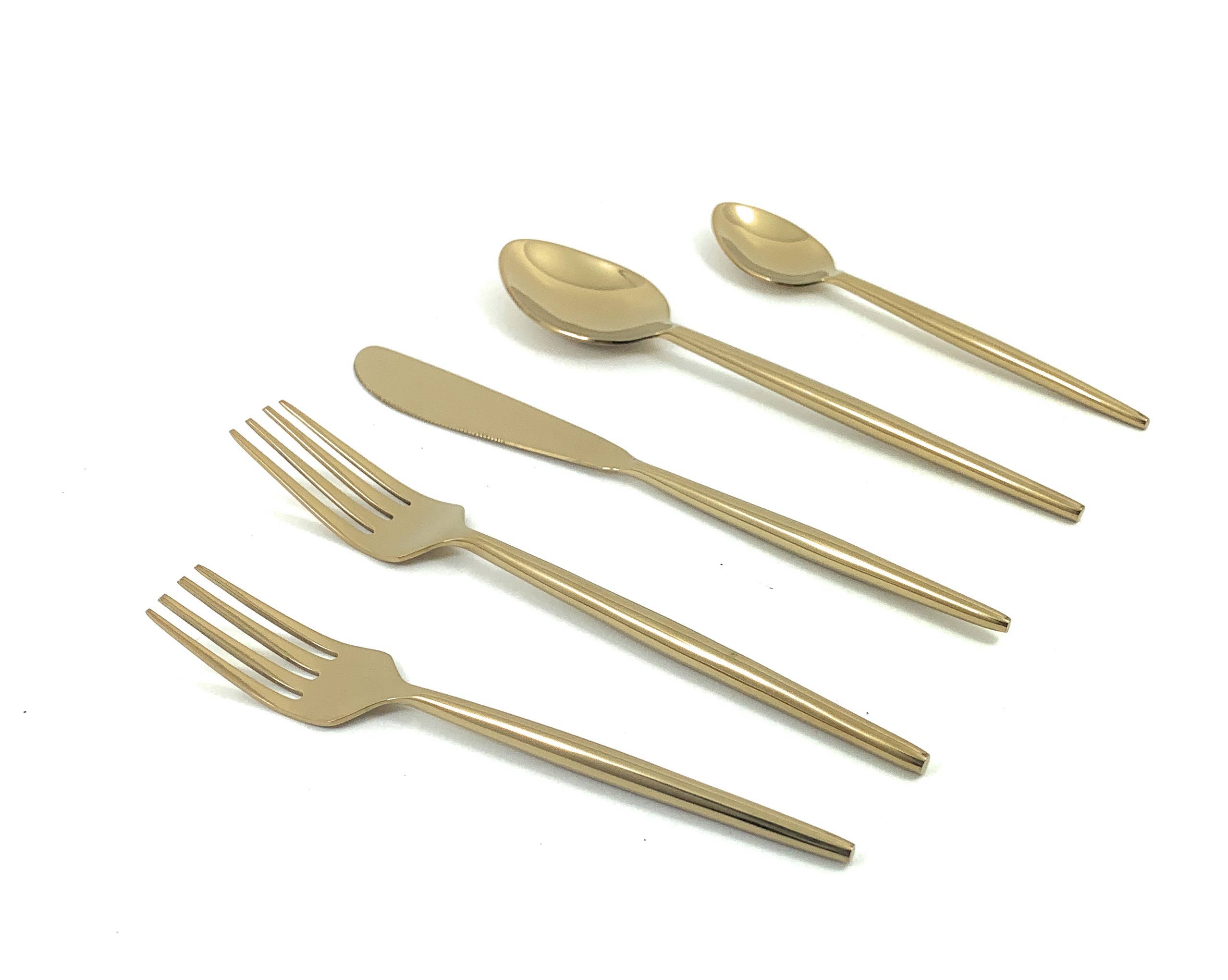Vibhsa - Vente Set de couverts - Vibhsa Service d'argenterie moderne dorée de 20 pièces, pour 4 personnes1