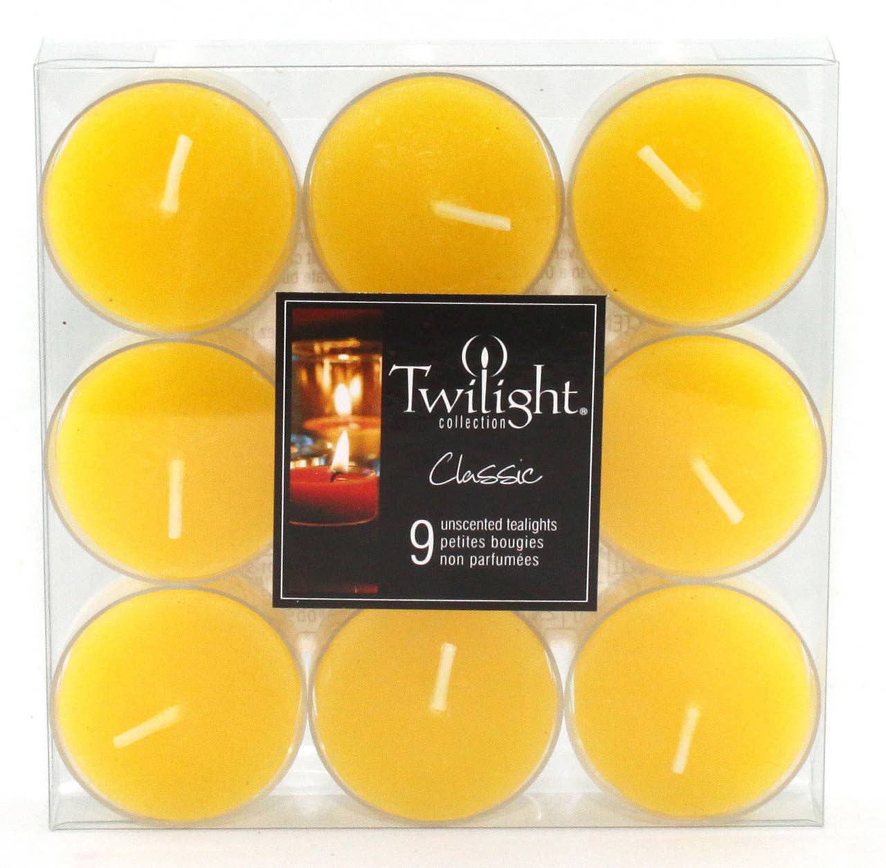 Twilight Collection - Wholesale Tea Light Candles - Yellow Clear Cup Tealights | 9 Pack0