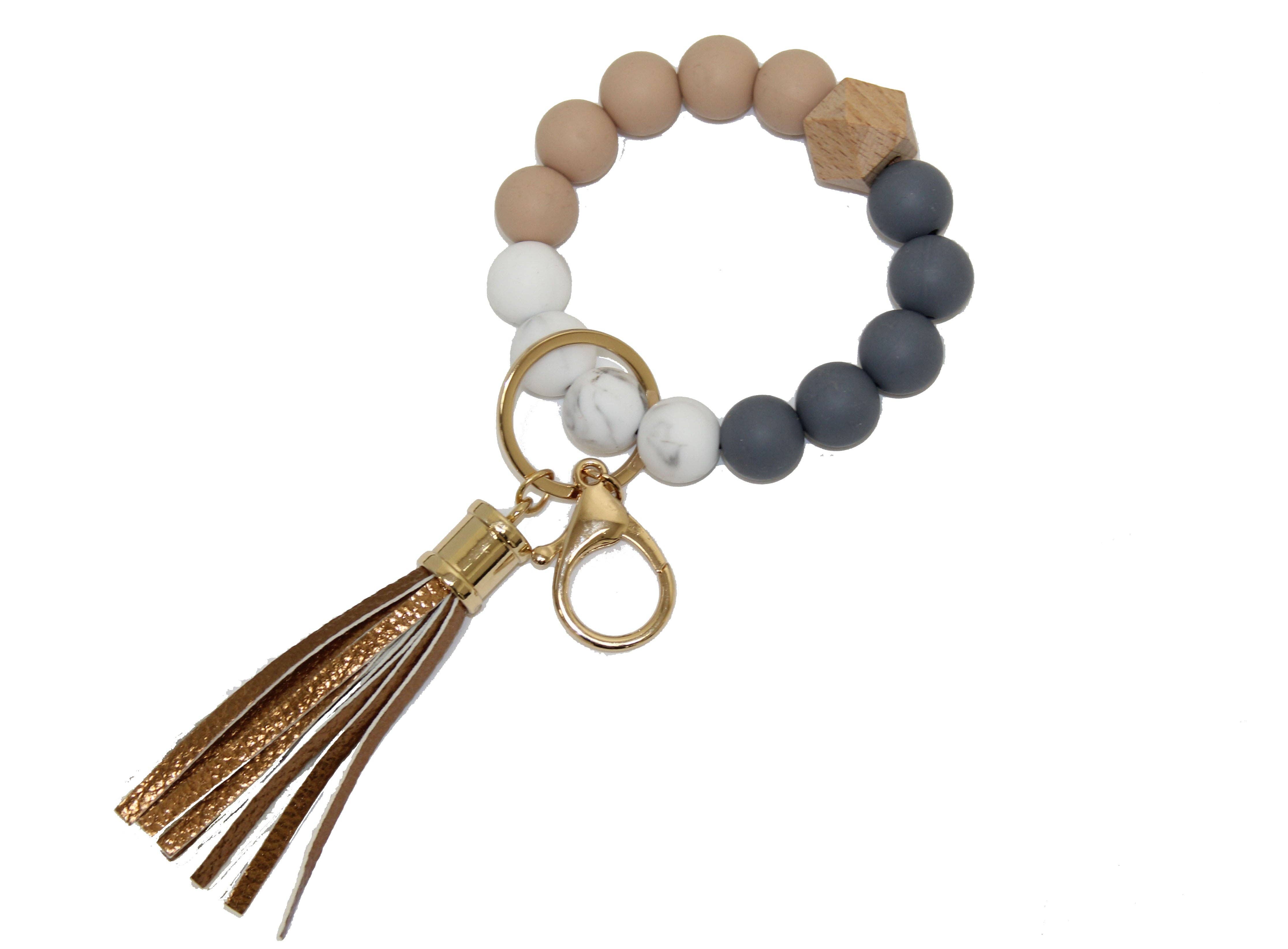 MiMi Wholesale - Vente Bracelets porte-clés - Porte-clés/bracelet porte-clés en silicone perlé BB139x12511