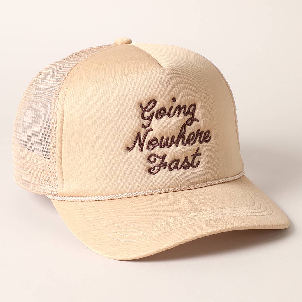 Fashion City – boné - Mulher por atacado – Chapéu de caminhoneiro em espuma de bordado rápido Going Nowhere9