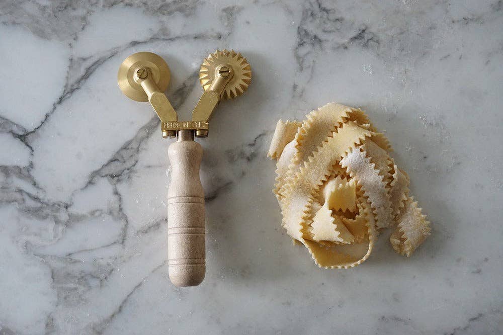 LA GONDOLA – Engroshandel Køkkenredskab – Dobbelt pastaskærerhjul, glat og riflet hjul4