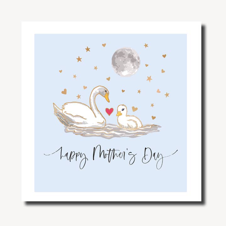 Mum Swans Mother's Day Card for wholesale by Marina B