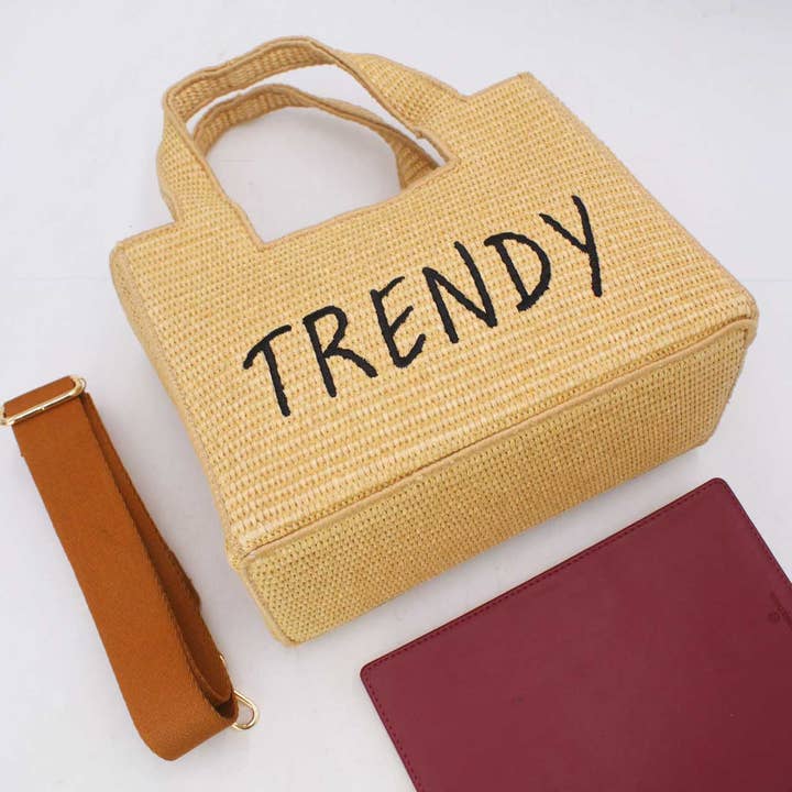 Tom&Eva (F.D.M diffusion) - Wholesale Top Handle Bag - Women's - Minimalist Straw Handbag 24P-60828