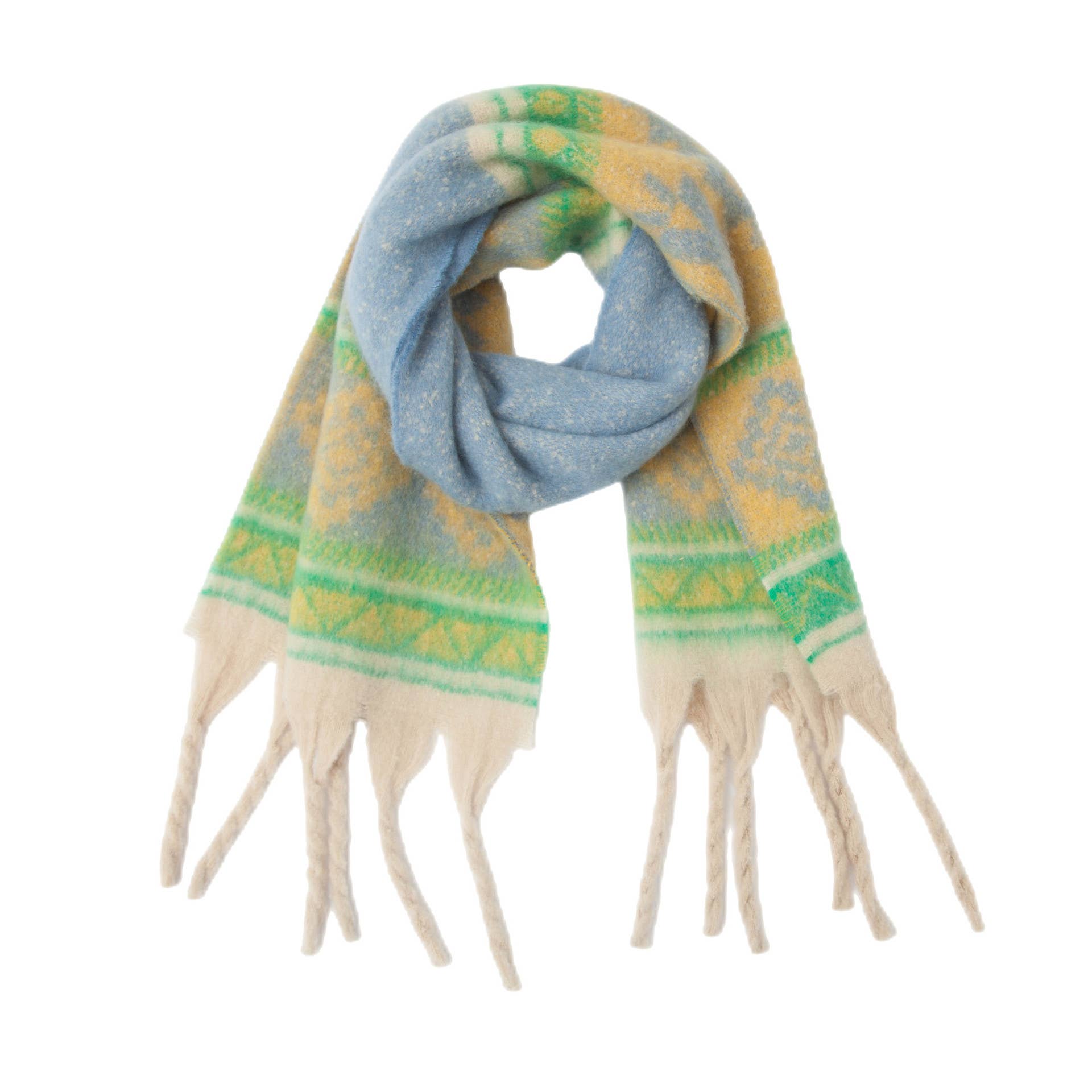 Adorro - Wholesale Scarf - Women's - Soft Chunky Western Fleece Scarf With Tassel (8 colors)12