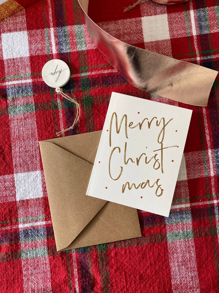 Simple Holiday Card, Merry Christmas Greeting Card, Holiday for wholesale by The Butter and Honey Co.