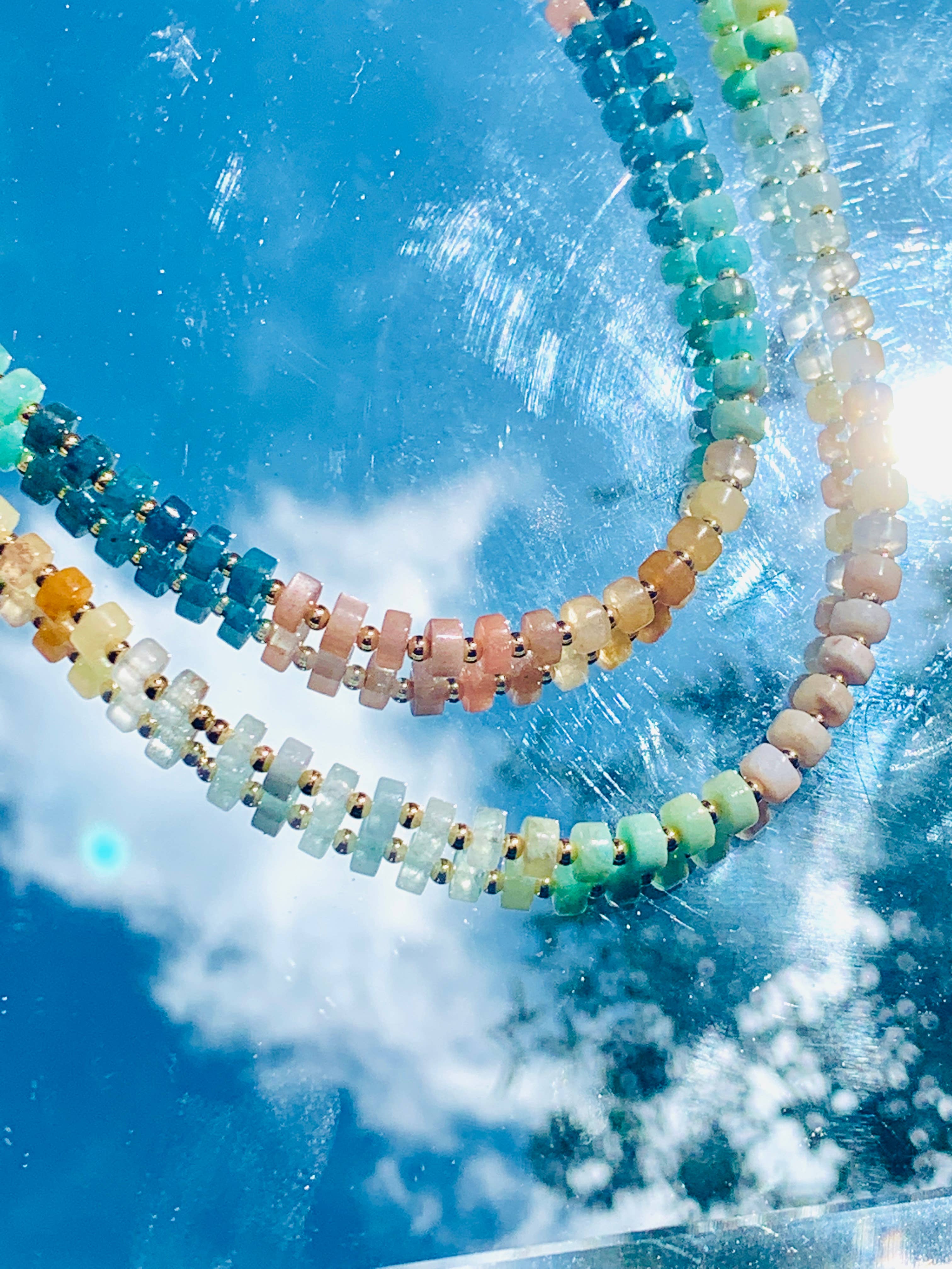 Mali Beads - Vendita all'ingrosso Collane di perline/perle - Collana con Perline di Pietre Preziose a Gradiente Ombre – Gioielli Stratificati Colorati per Donne6