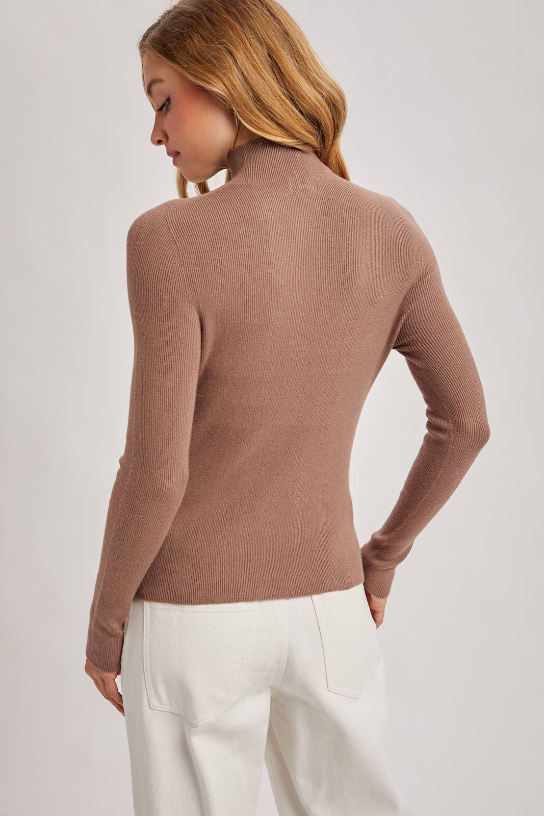 Bluivy - Wholesale Knit Sweater - Women's - WHOLEGARMENT MOCK NECK RIBBED KNIT SWEATER37
