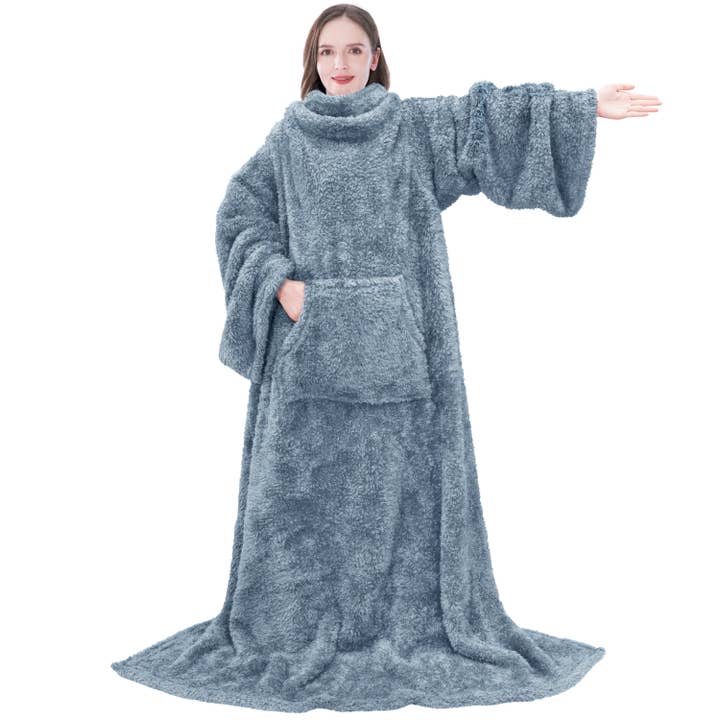 Pavilia - Wholesale Throw Blanket - Sherpa Fluffy Blanket with Sleeves