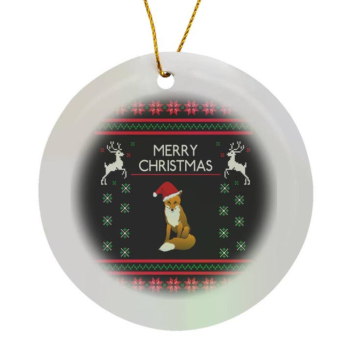 3dRose, Volpe Natalizia Divertente Stile Natalizio, Ornamento per la vendita all'ingrosso da parte di 3dRose