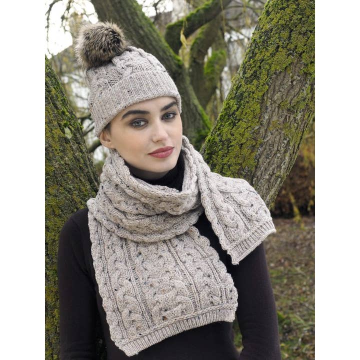 Aran Crafts - Vendita all'ingrosso Sciarpa - Donna - Sciarpa a trecce Chunky X4855