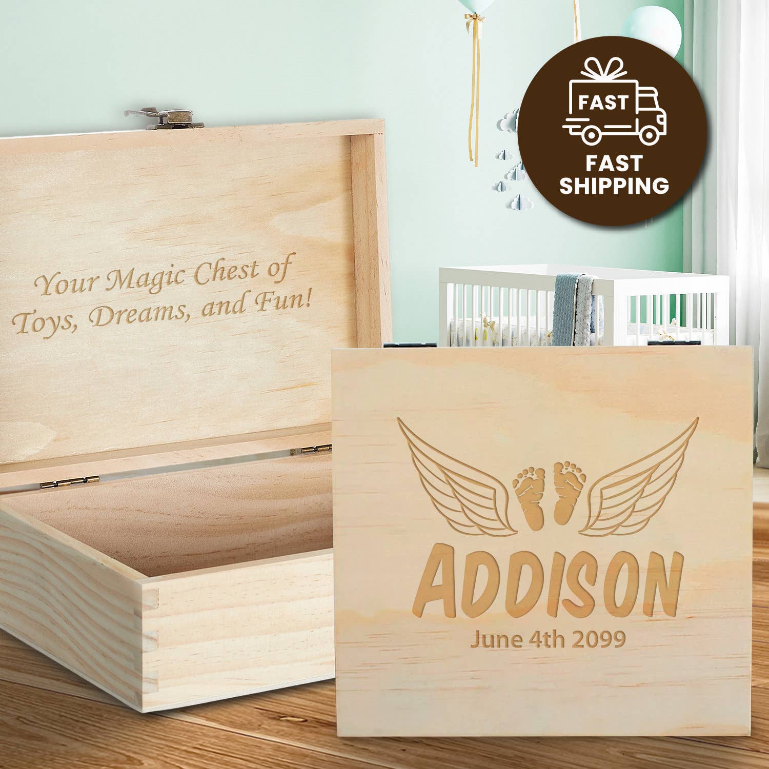Engrave My Memories - Wholesale Keepsake Box - Kids & Baby - Personalized Baby Memory Box,Wooden Baby Keepsake Box Gift3