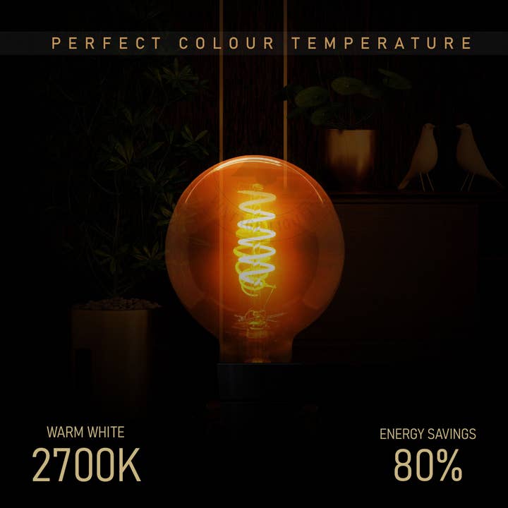 Ledsone - Wholesale Light Bulb/Puck - Vintage LED Spiral Filament G95 4W E27 Globe Light Bulb Decorative Edison Bulb ~40615