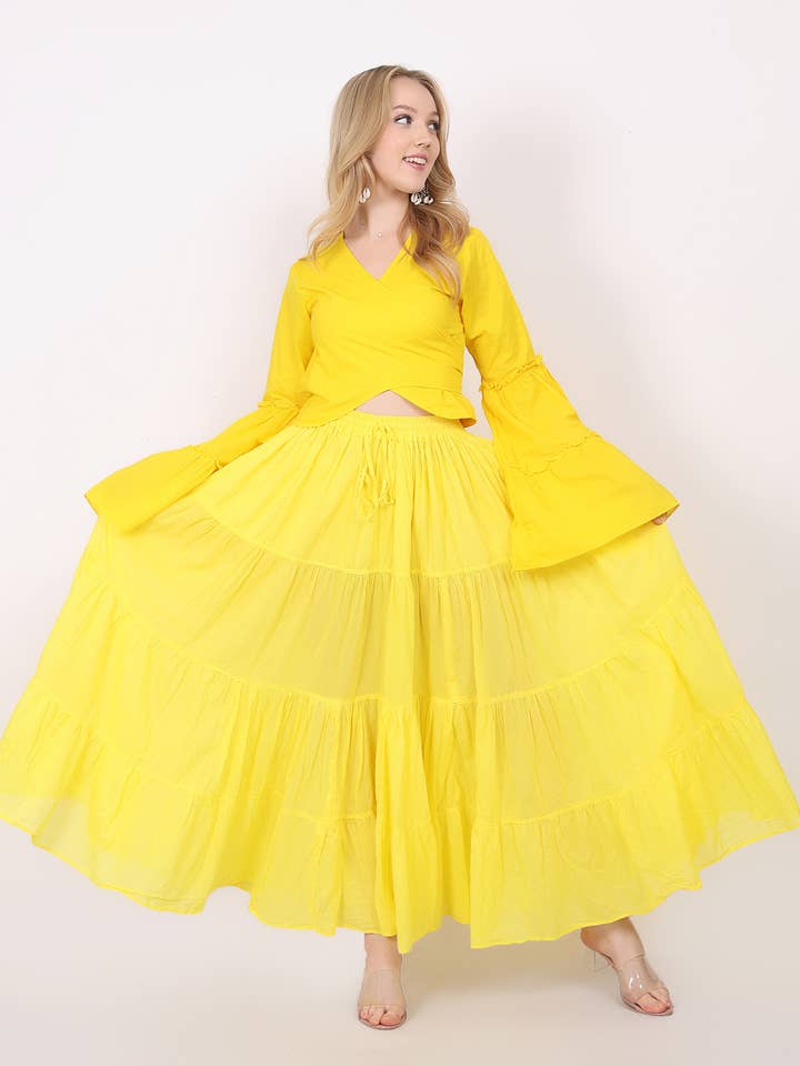 Wevez - Wholesale Skirt - Women's - Women's 8 Yard Solid Belly Cotton Fabric Casual long Skirts19