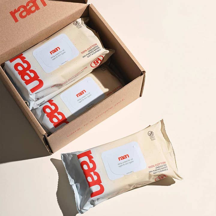 Raan inc - Wholesale Face & Body Wipes - 100% COTTON WATER WIPES, UNBLEACHED6