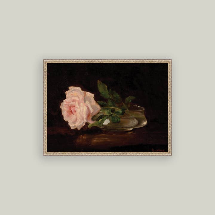Petal Lane Home - Wholesale Art Print - Still Life with Rose Framed Antique Art2