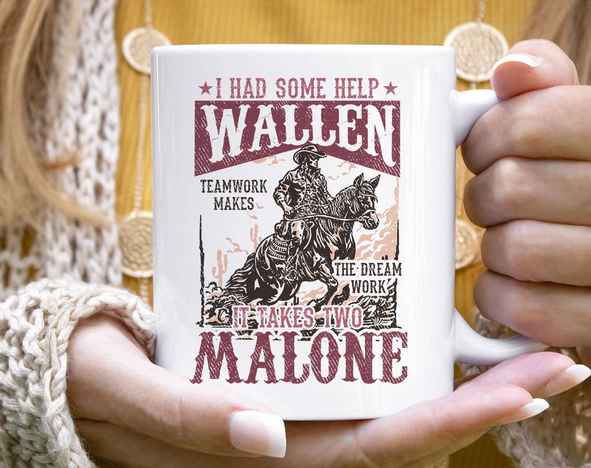 House Of Rodan - Wholesale Coffee Mug - Wallen And Malone Teamwork - Western Graphic Coffee Mug  0