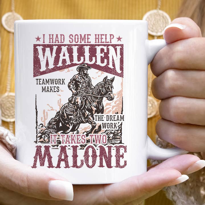 Wallen And Malone Teamwork - Western Graphic Coffee Mug for wholesale by House Of Rodan