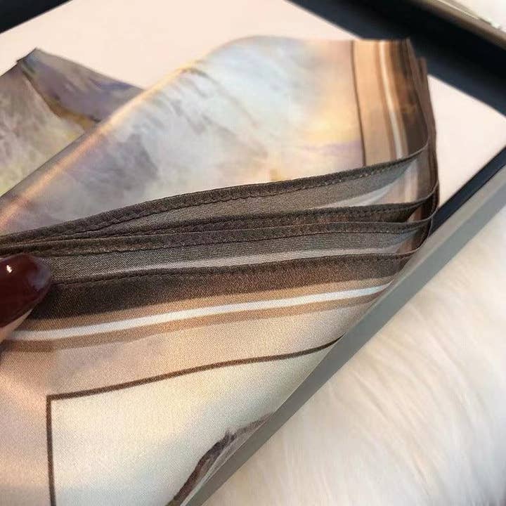 SueSilkHK - Wholesale Scarf - Women's - Mauve watercolor 100% mulberry Silk Scarf/Silk head scarf/Silk hair scarf/Silk neck scarf/Mother's Day Gifts/Bag Accessory/Gift for her