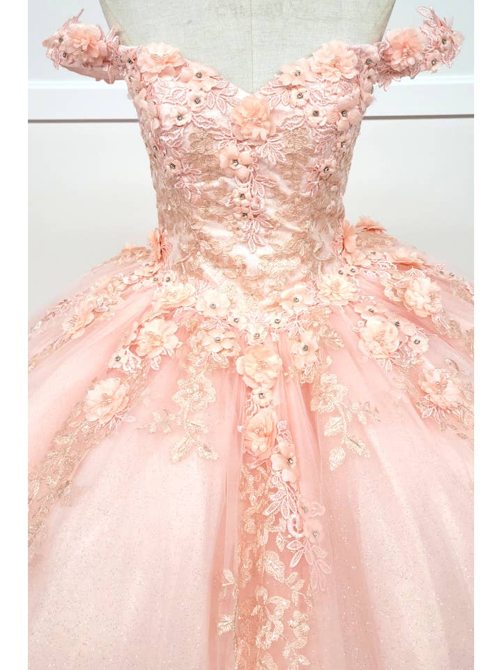 Chicas - Wholesale Gown - Women's - Off the Shoulder Quinceanera Dress With Flowers CHF306610