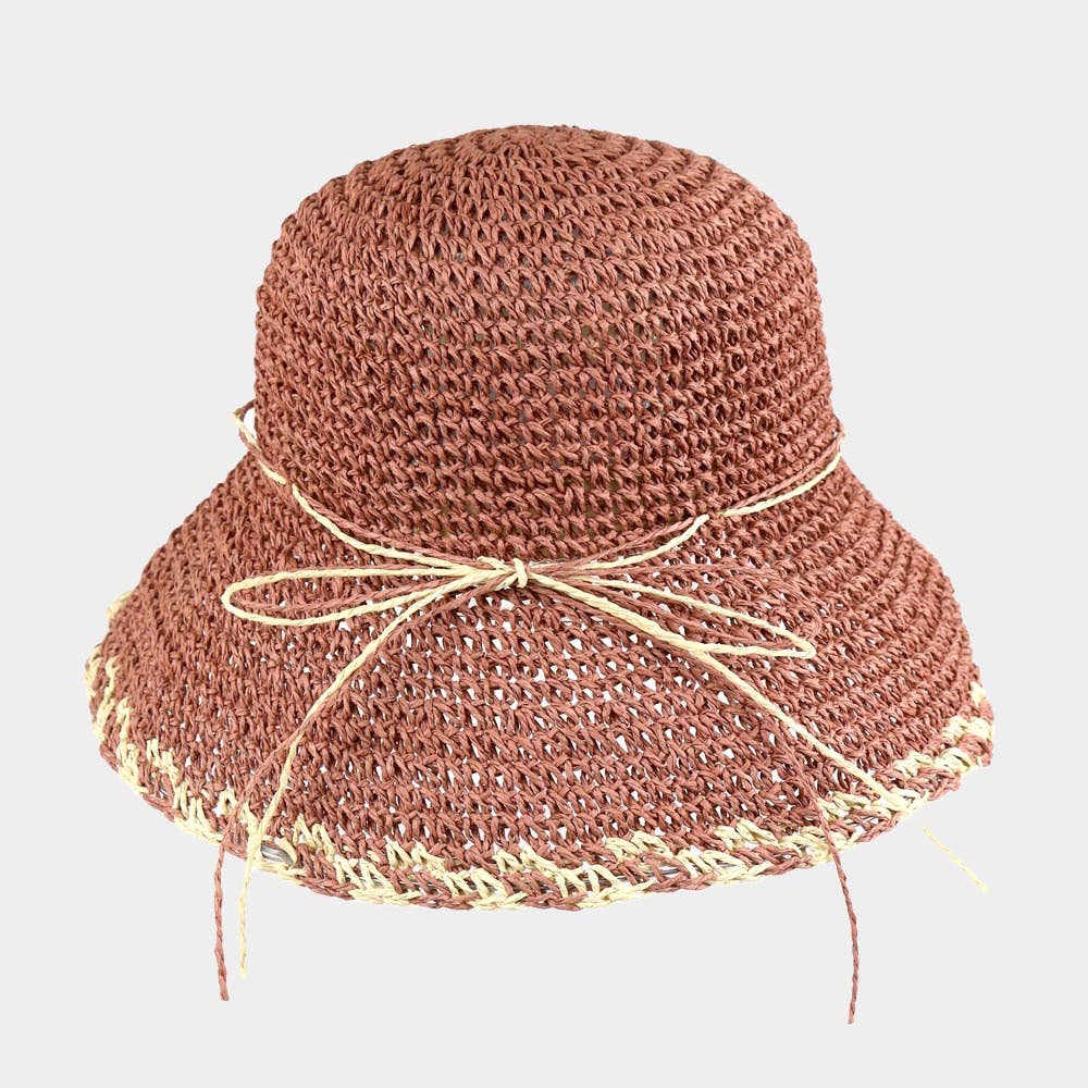 Sensibling Corp. - Wholesale Bucket Hat - Women's - Edge Detailed Straw Bucket Hat1