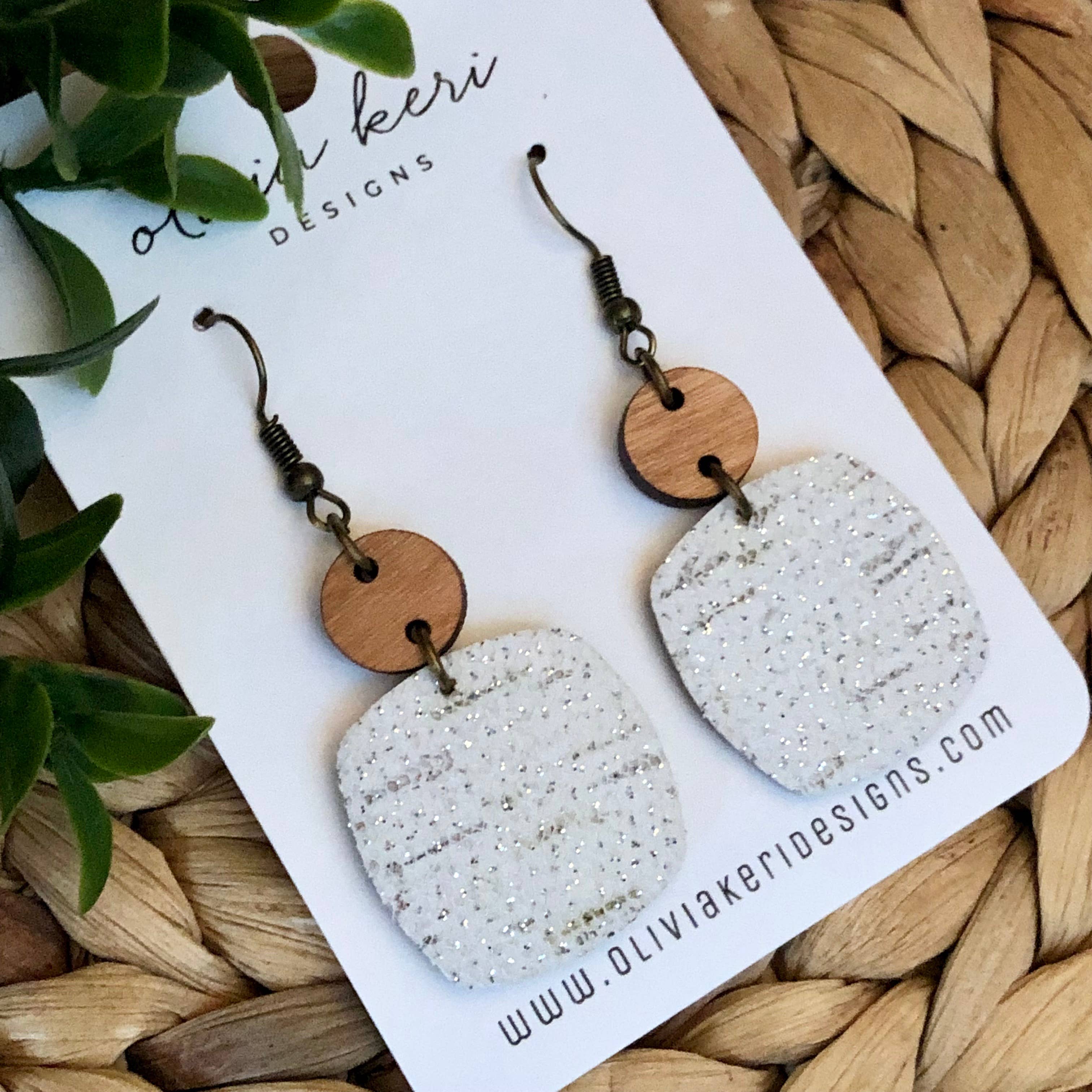 Olivia Keri Designs - Wholesale Dangle Earrings - Nora - Sparkle White Birch1