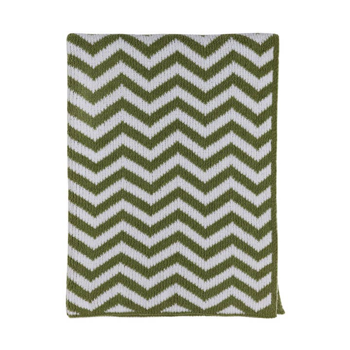 Living Textiles - Vendita all'ingrosso Coperta - Bambini e neonati - Coperta in ciniglia lavorata a maglia - Chevron salvia0