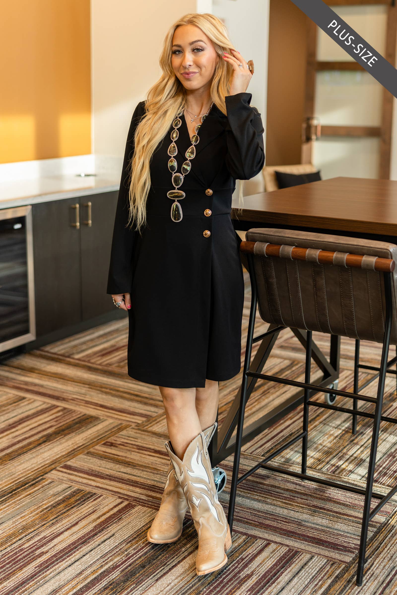 Dear Scarlett - Vente Robe – femme - Robe en ponte confortable grande taille12